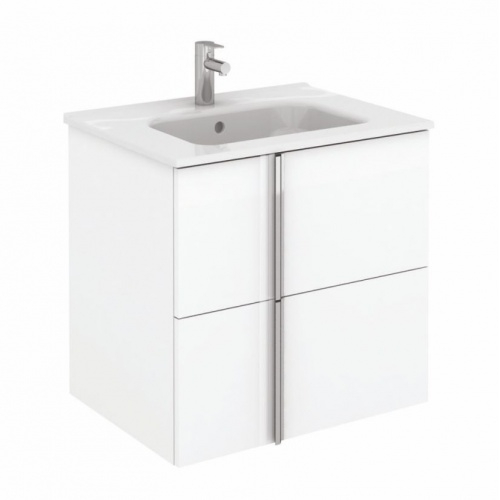 bathroom/SLMAV602DWH - avila 60 vanity unit 2 drawer -slim - gloss white