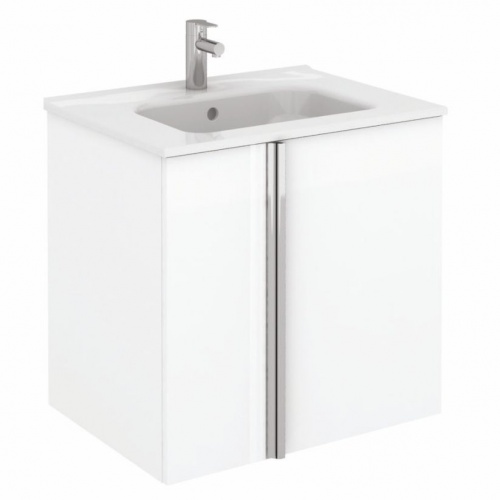 bathroom/SLMAV60DRWH - avila 60 vanity unit 2 door -slim - gloss white