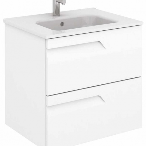 bathroom/SLMBR602DWH - brava 60 vanity unit - gloss white slim basin