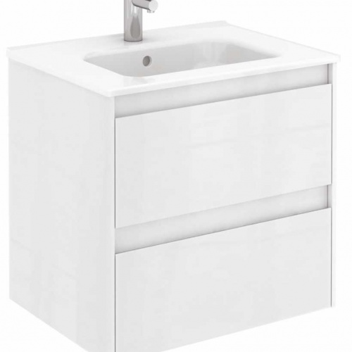 bathroom/SLMDJ602DWH - dijon 60 vanity unit - gloss white - slim basin 1