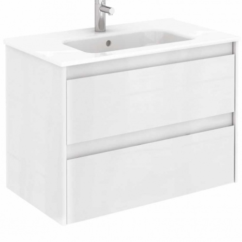bathroom/SLMDJ802DWH - dijon 80 vanity unit - gloss white - slim basin 1